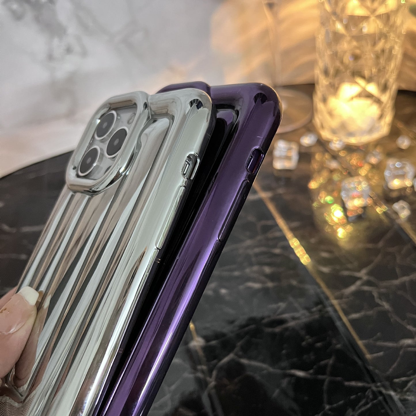 Electroplated Stripe Phone Case Is Simple