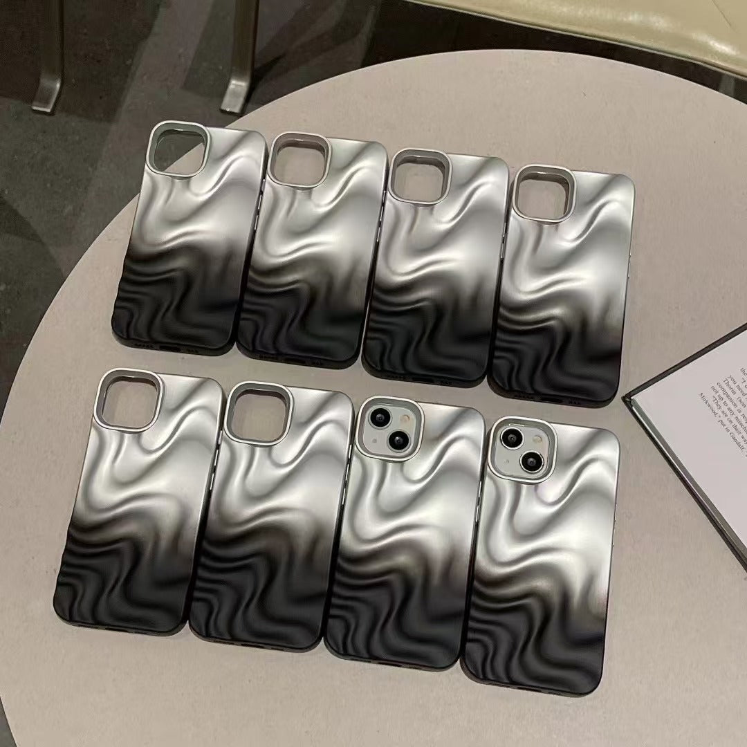 Silver Black Water ripple Case
