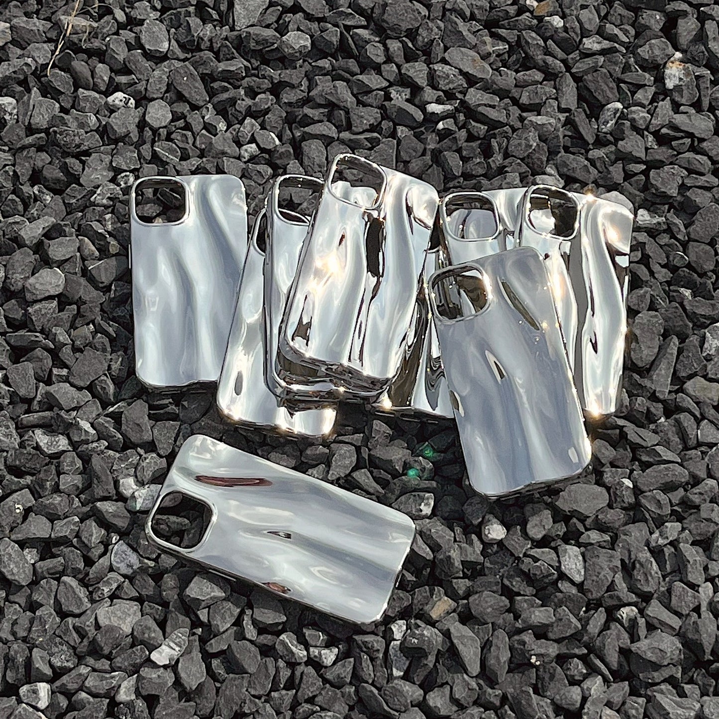 Electroplating Silver Ripple Case