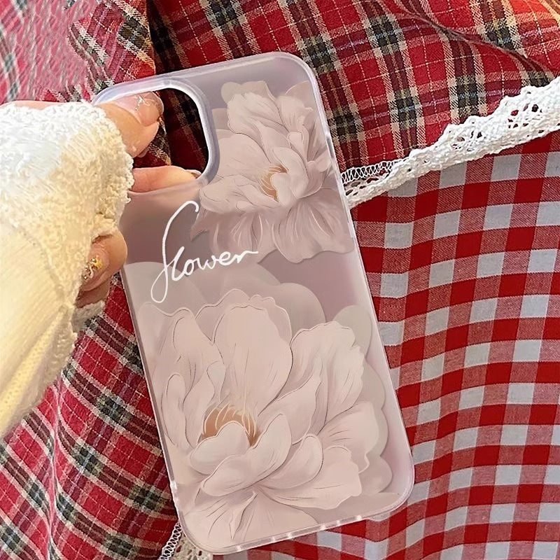 Transparent White flower Case