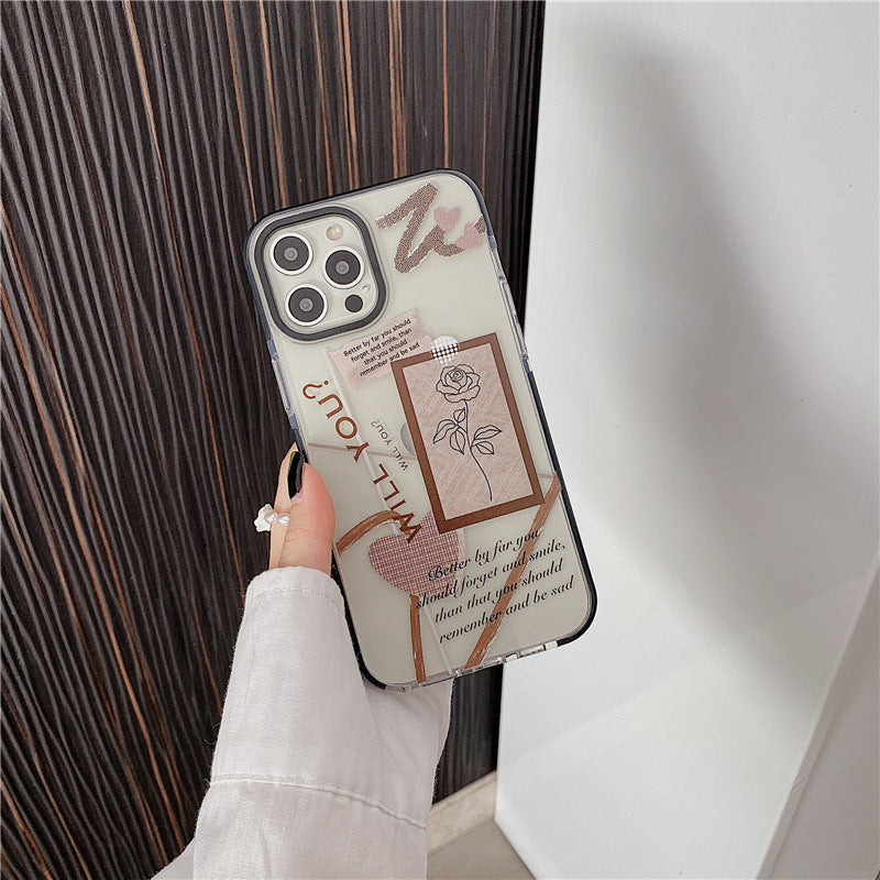 Frosty Wind Rose Transparent Plastic Phone Case