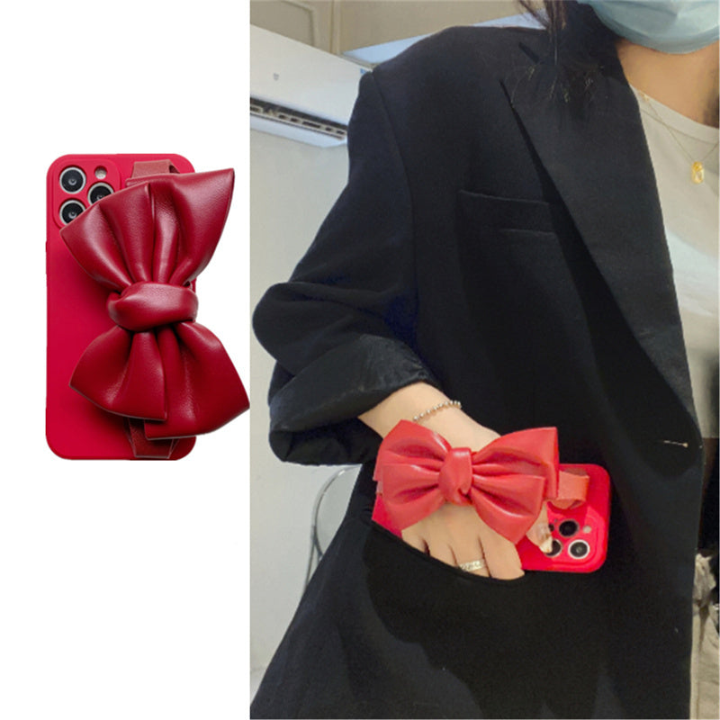 Leather Bowknot Wristband Case