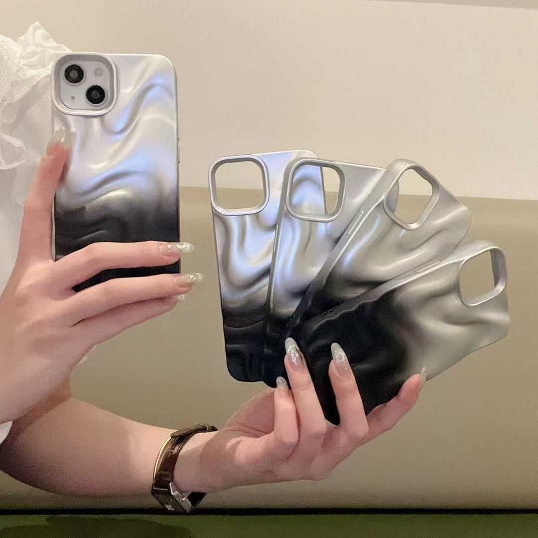 Silver Black Water ripple Case