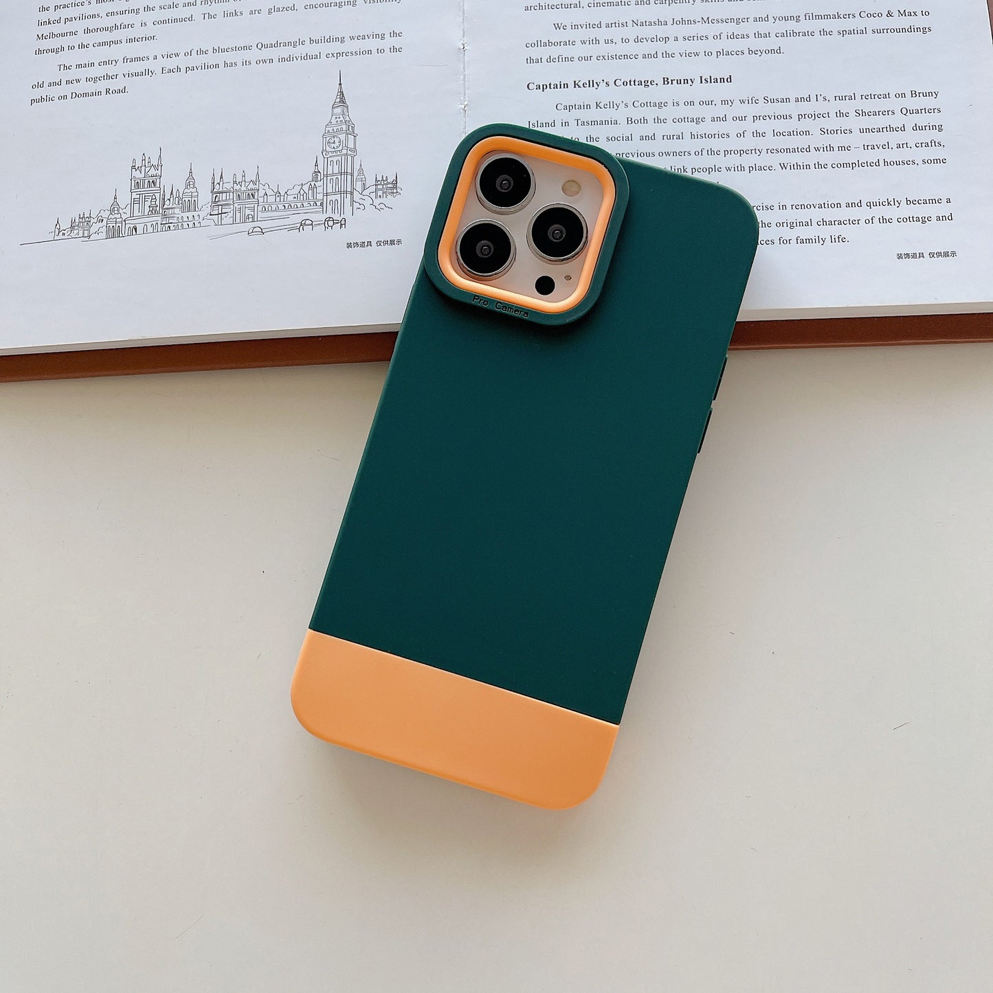 Contrasting 3-in-1 Liquid Frosted Two-tone Phone Case