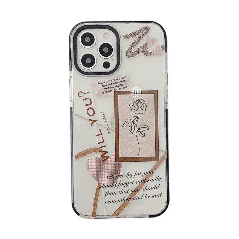 Frosty Wind Rose Transparent Plastic Phone Case
