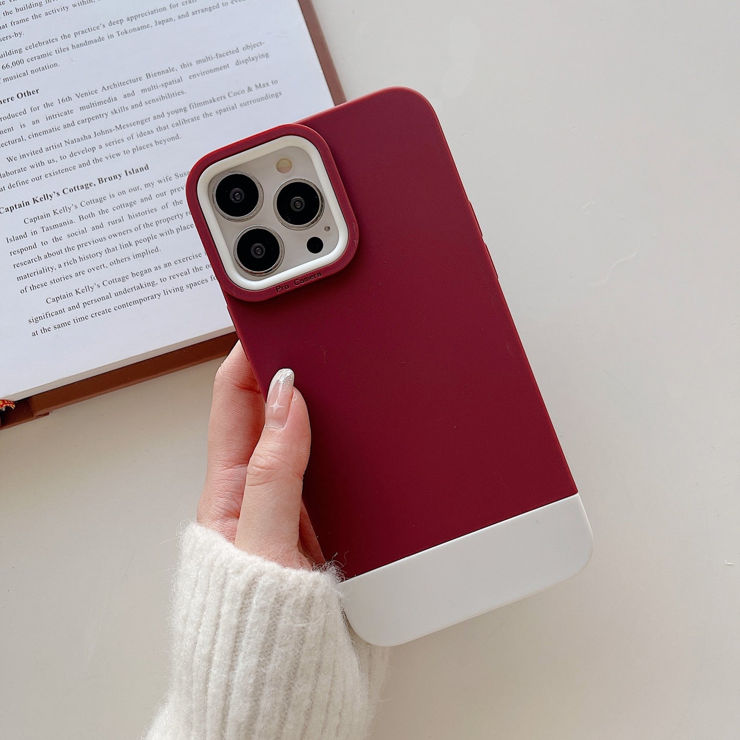 Contrasting 3-in-1 Liquid Frosted Two-tone Phone Case