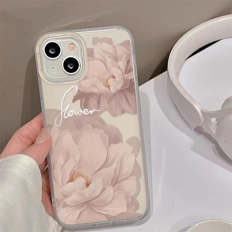 Transparent White flower Case