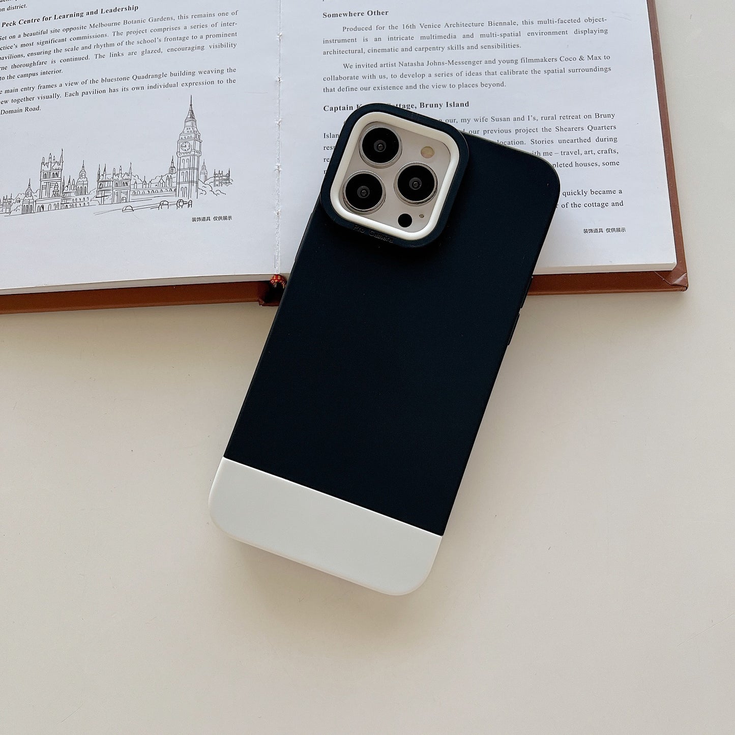 Contrasting 3-in-1 Liquid Frosted Two-tone Phone Case