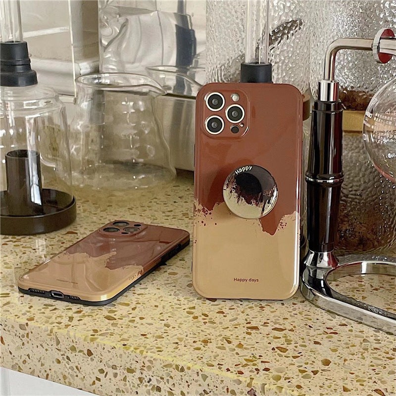 Niche Chocolate Lava Stand Phone Case