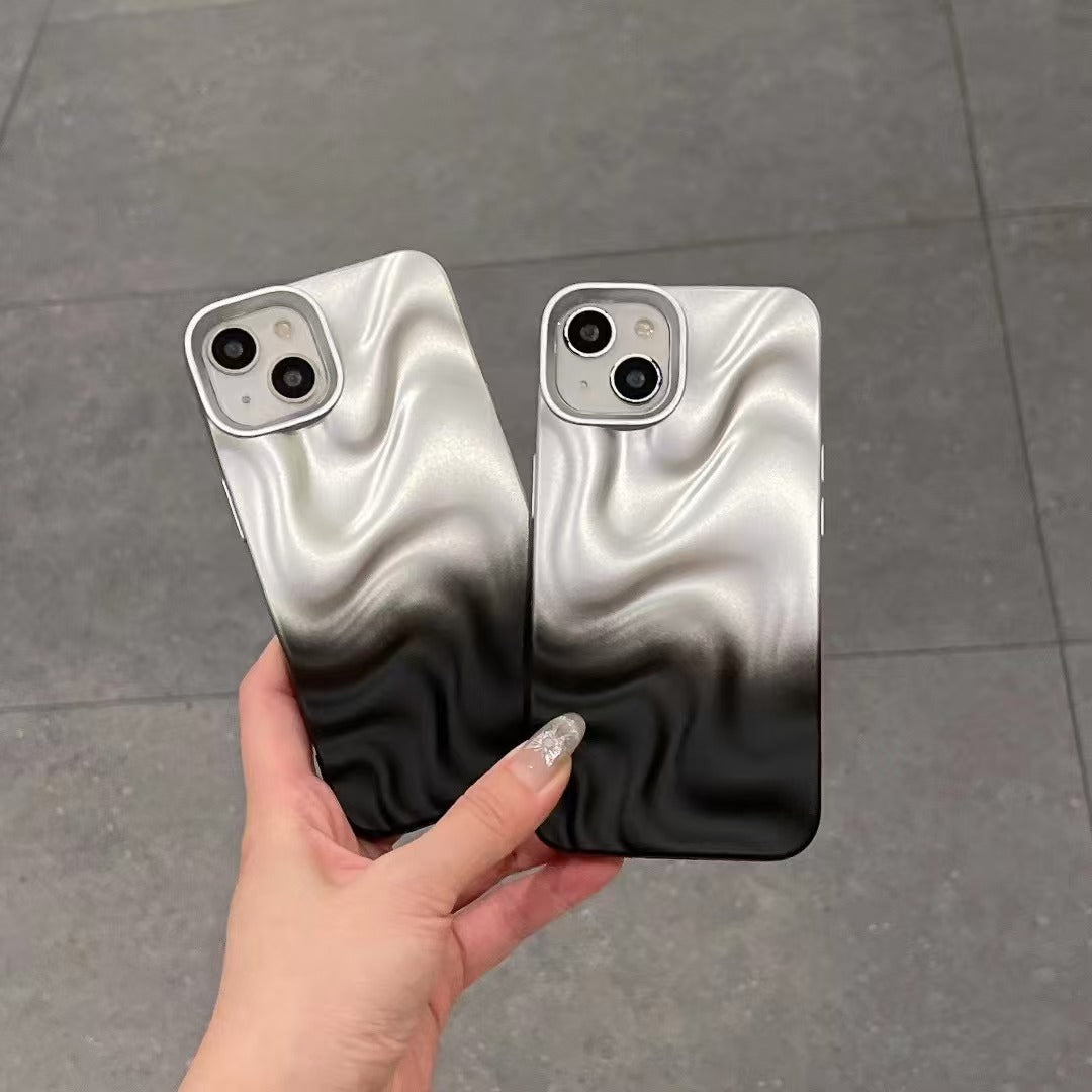 Silver Black Water ripple Case