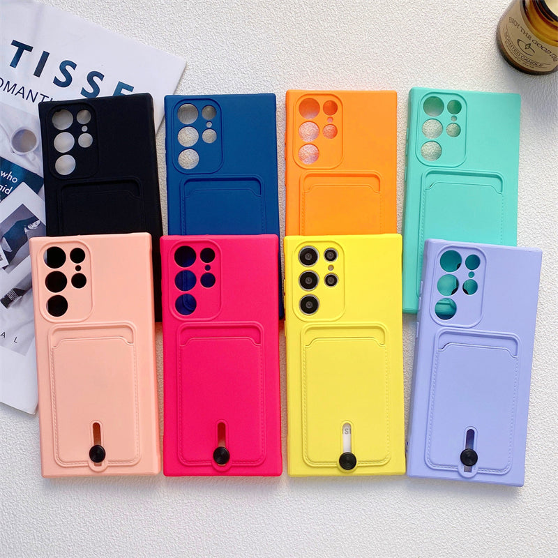 Pure Color Silicone Card Protective Cover
