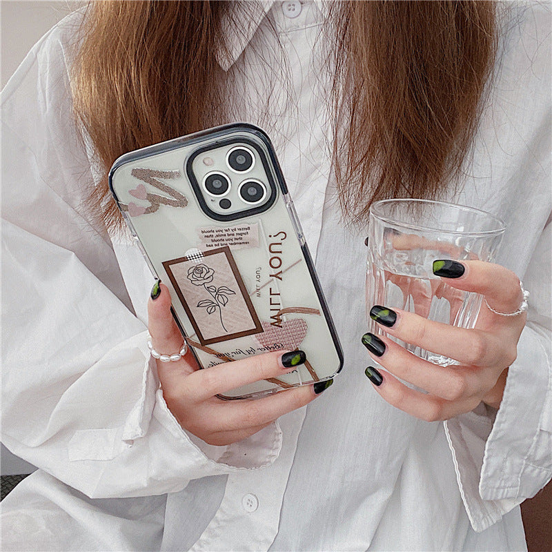 Frosty Wind Rose Transparent Plastic Phone Case