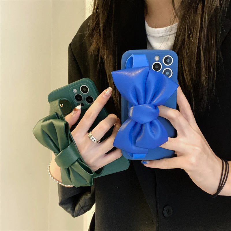 Leather Bowknot Wristband Case