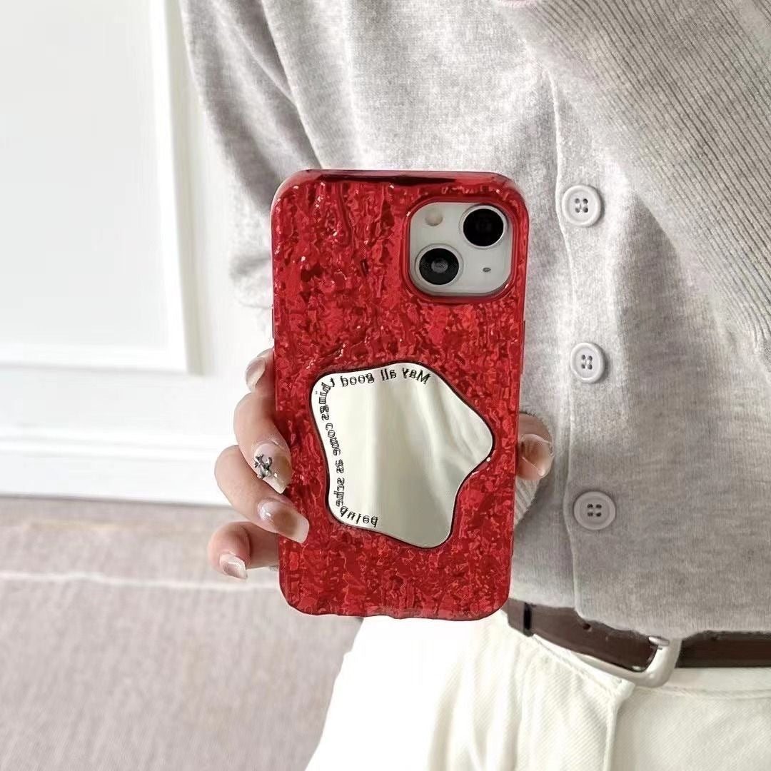 Red / silver Mirror Phone Case