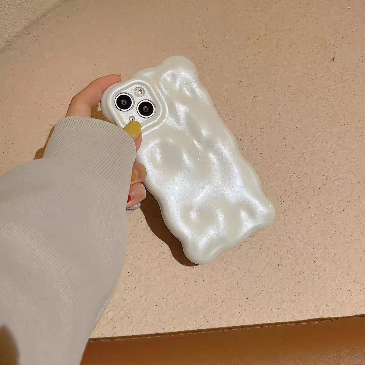 Pearlescent Pleated Meteorite Phone Case Protective Sleeve