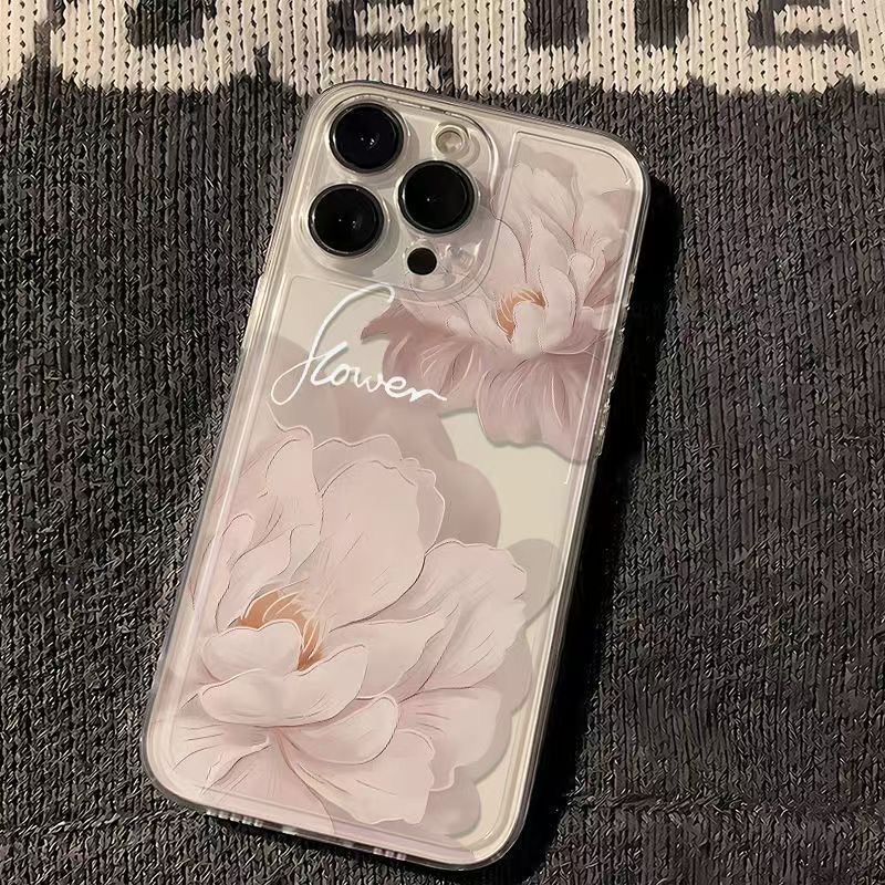 Transparent White flower Case