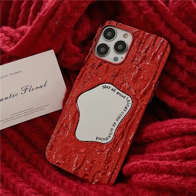 Red / silver Mirror Phone Case