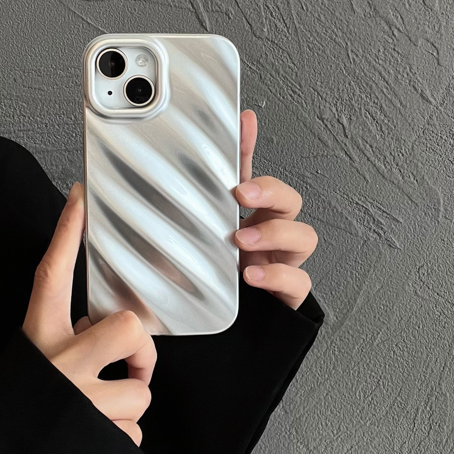 Silver Water Wave Silicone Phone Case