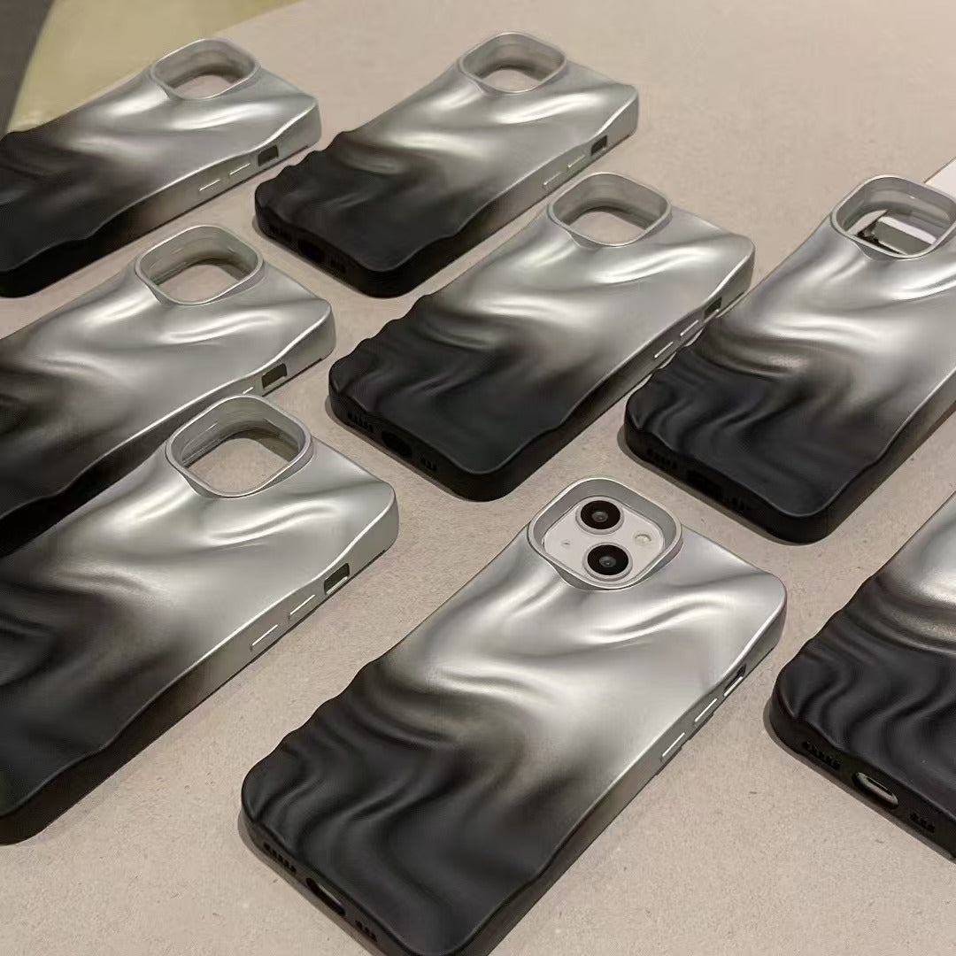 Silver Black Water ripple Case
