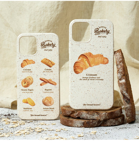 Degradable Croissant Mobile Phone Case Retro