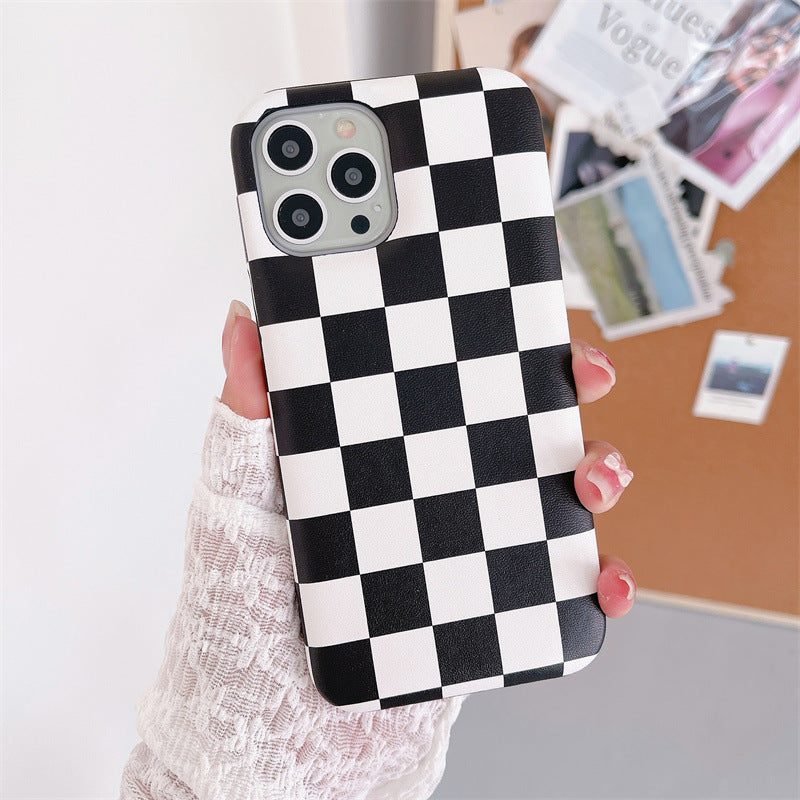 Checkerboard Air Cushion Leather Case