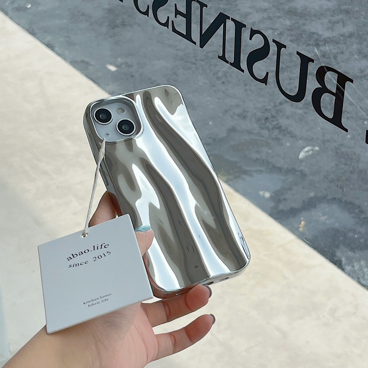 Electroplating Silver Ripple Case