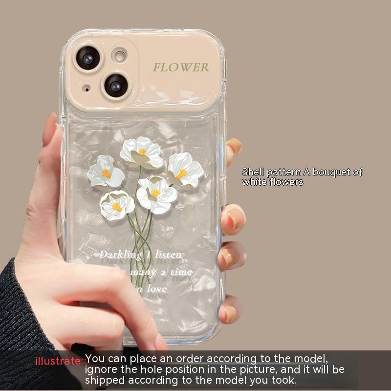 Flip Mirror Niche Flower Gradient Sequin Phone Case