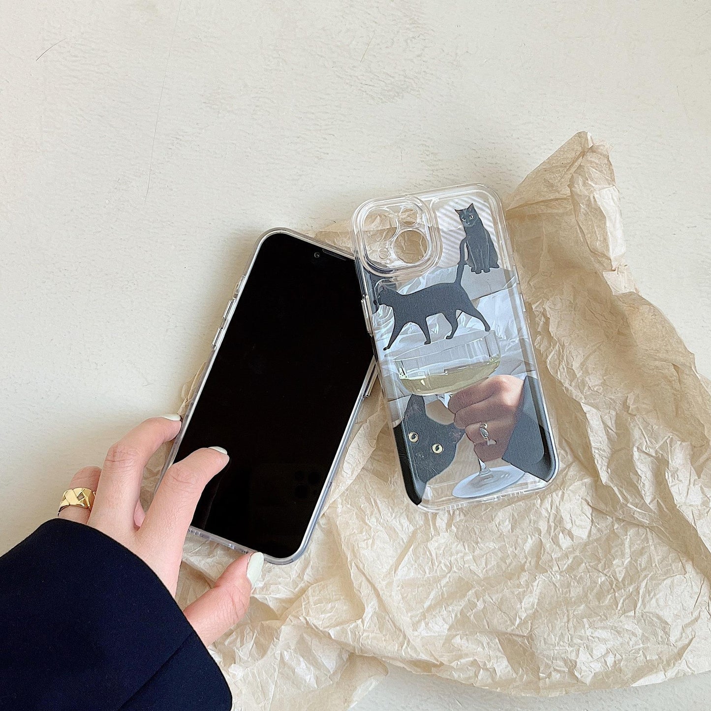 Black Cat Printed Case