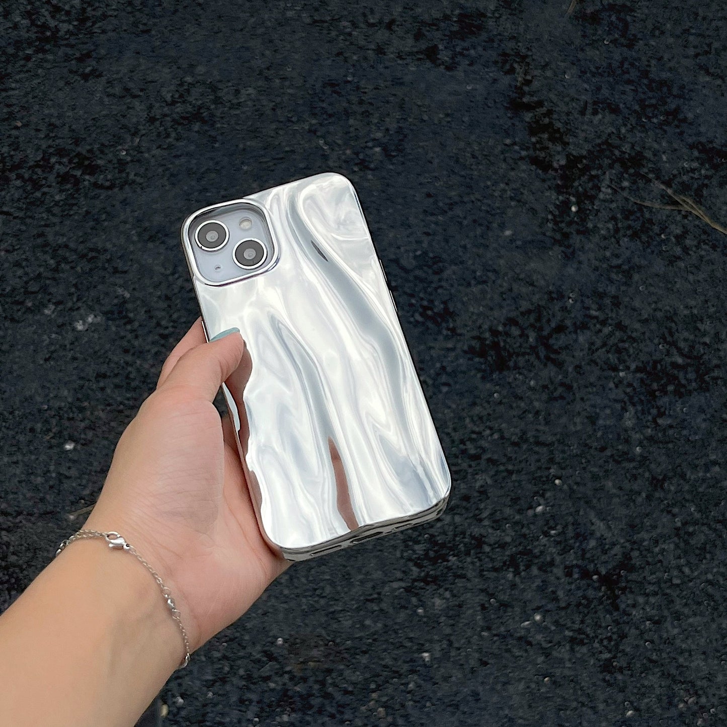 Electroplating Silver Ripple Case
