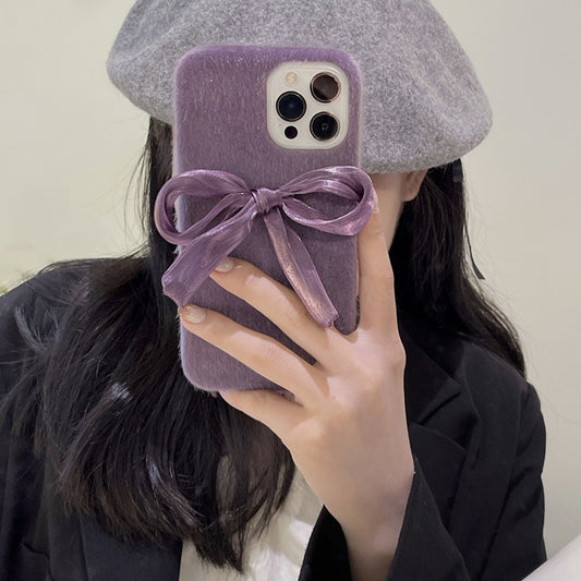 Korean Style Silk Bow Phone Case