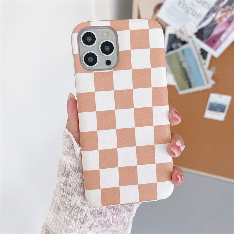 Checkerboard Air Cushion Leather Case
