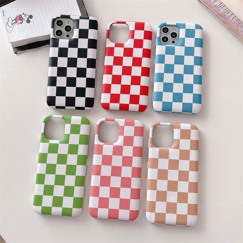 Checkerboard Air Cushion Leather Case