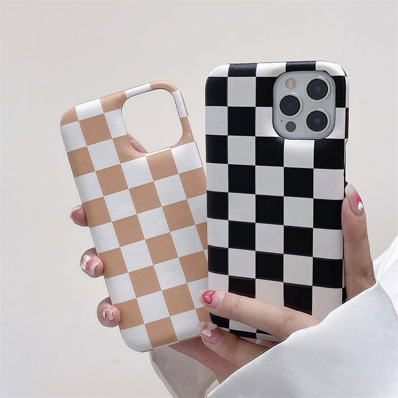 Checkerboard Air Cushion Leather Case