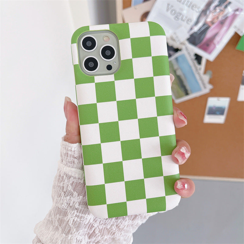 Checkerboard Air Cushion Leather Case