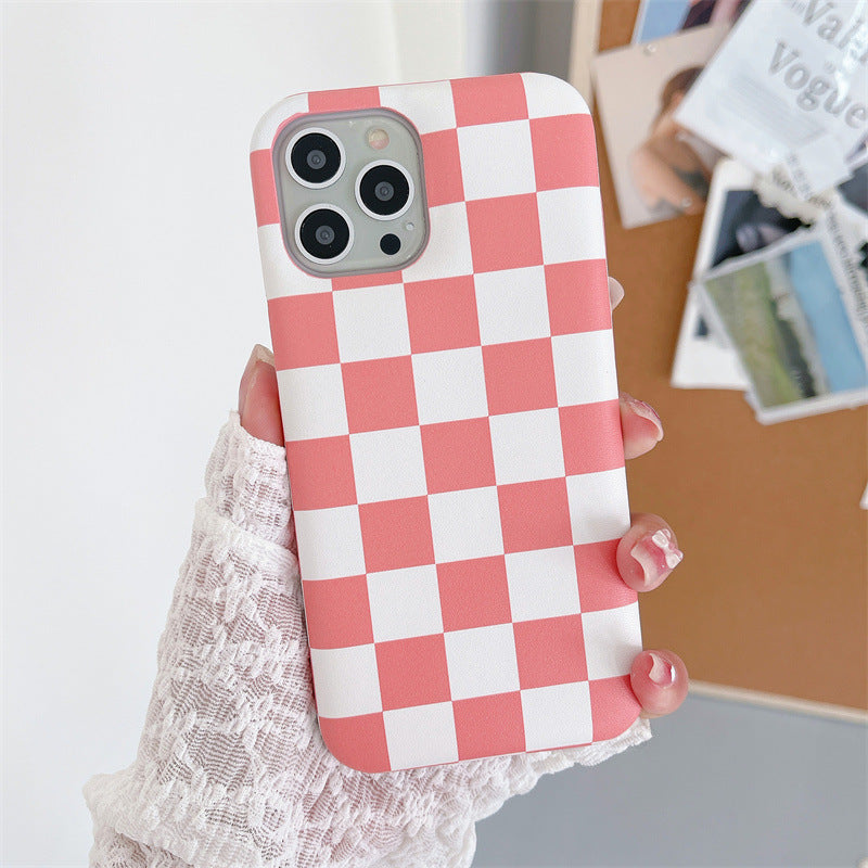 Checkerboard Air Cushion Leather Case