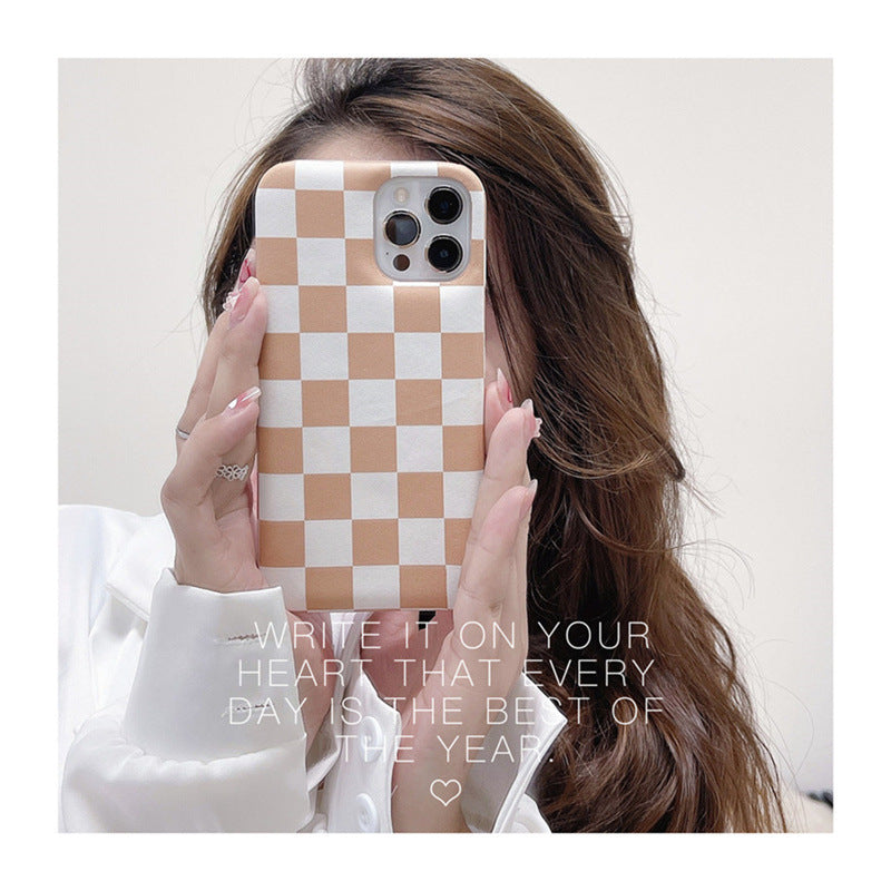 Checkerboard Air Cushion Leather Case