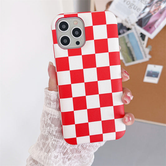 Checkerboard Air Cushion Leather Case