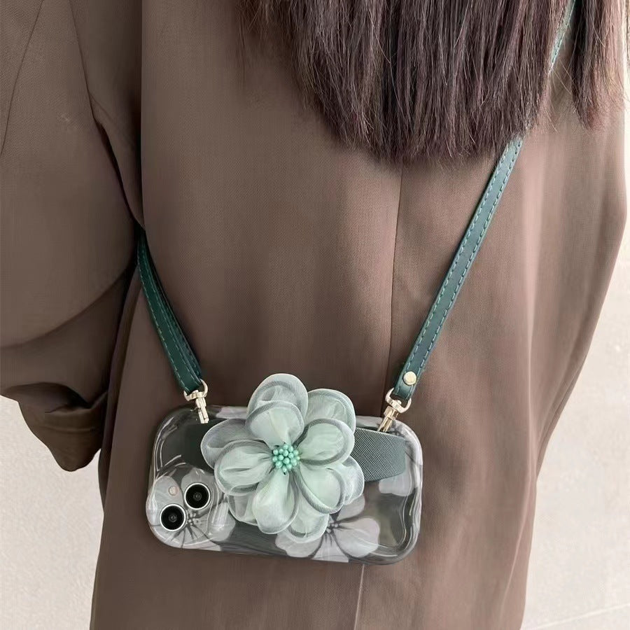 Flower strap phone case